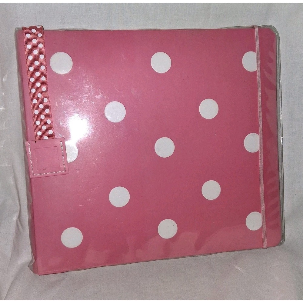 8" x 8" Photo Album Scrapbook Post Bound Brand New‎ Pink White Polka Dots